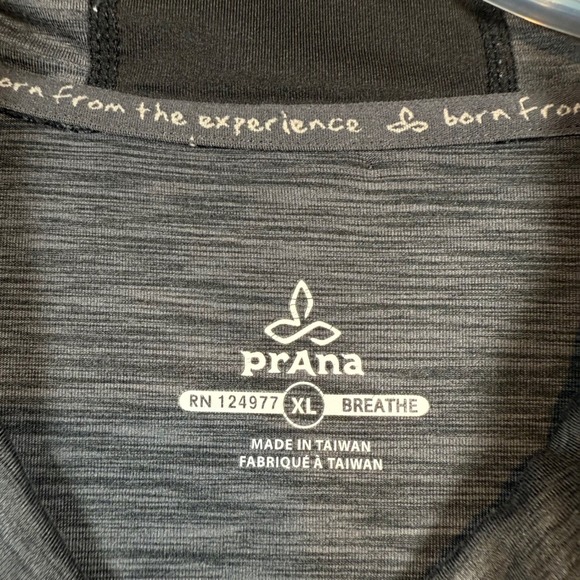 PrAna Men's Dark Gray Heathered 1/4 Zip Long Sleeve Pullover Shirt XL Breathe - Picture 5 of 7